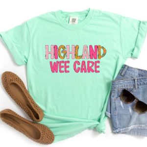 Highland Wee Care Pink Pop Mint Comfort Colors T-Shirt