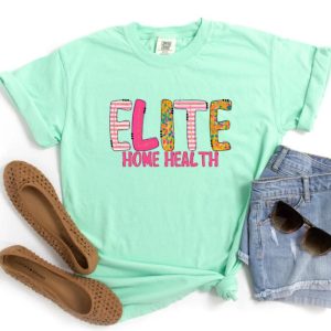 Elite Home Health Pink Pop Mint Comfort Colors T-Shirt
