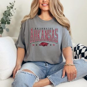 Arkansas Razorbacks Stars Gray Comfort Colors Tee