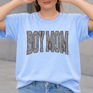 Boy Mom Camo Print Comfort Colors T-Shirt