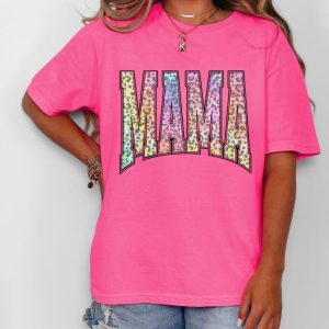 Mama Colorful Leopard Comfort Colors T-Shirt