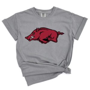 Simple Arkansas Razorbacks Gray Comfort Colors Tee