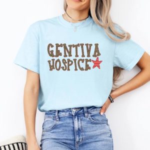 Gentiva Hospice Leopard Firecracker Comfort Colors Tee