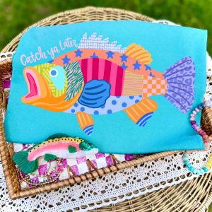 Catch Ya Later Colorful Fish Bella Canvas T-Shirt