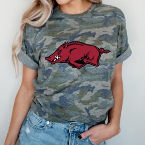 Vintage Camo T-Shirt with Arkansas Razorback