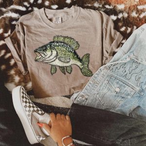 Faux Sequin Look Fish Comfort Colors T-Shirt