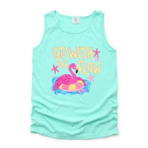 Go With the Flow (Flamingo) Comfort Colors Tank