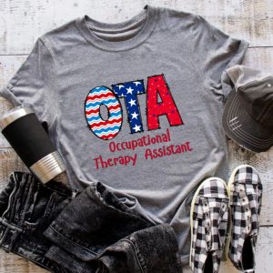 OTA Occupational Therapy Assistant Patriotic Bella Canvas Tee