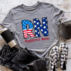 RN Registered Nurse Patriotic Bella Canvas Tee